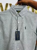 Premium Olive Striped Casual Shirt for Men – Full Sleeve Formal & Casual Wear - Image 3