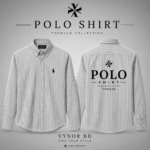 Premium Olive Striped Casual Shirt for Men – Full Sleeve Formal & Casual Wear