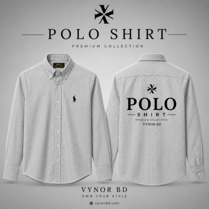 Premium Olive Striped Casual Shirt for Men – Full Sleeve Formal & Casual Wear