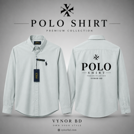 Premium Light Ash Casual Shirt for Men – Full Sleeve Formal & Casual Wear