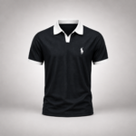 Classic Old Money Ribbed Polo Shirt - Black